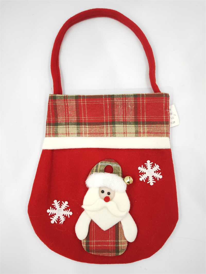 Cheung Chau Christmas Linen Edge Carry-On Gift Bag Snowman Claus Stocking Ornament Gift Bag Specification drawing