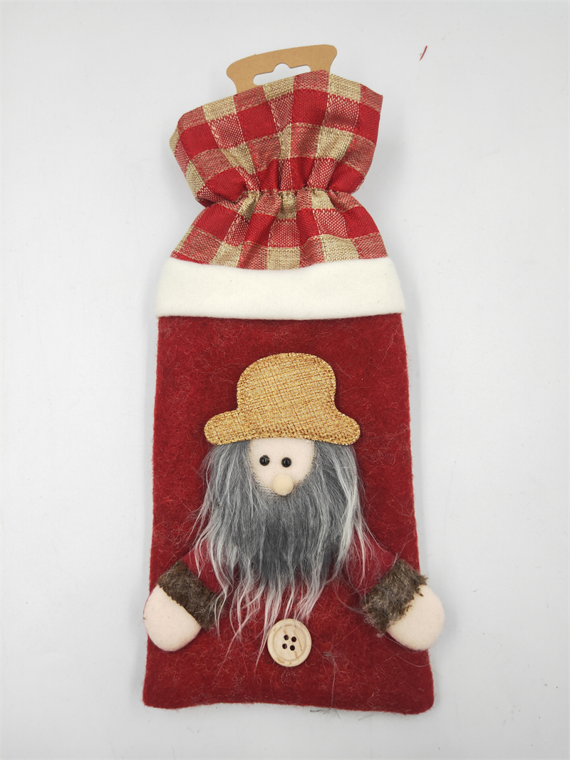 Cheung Chau Christmas Christmas New Party Supplies Christmas Decorations Christmas Faceless Old Man Snowman Red Wine Bag Christmas Wine Bottle Sleeve details Picture