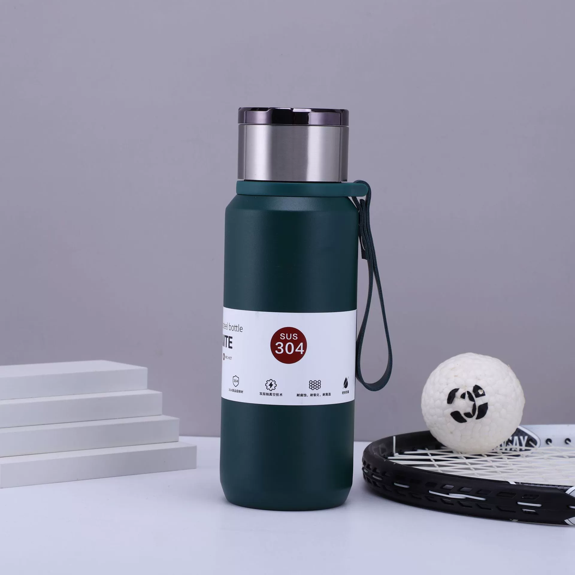 898-YHSQ7156 stainless steel 304 insulated cup, outdoor sports tea-water separation cup, portable large-capacity water bottle detail image 6