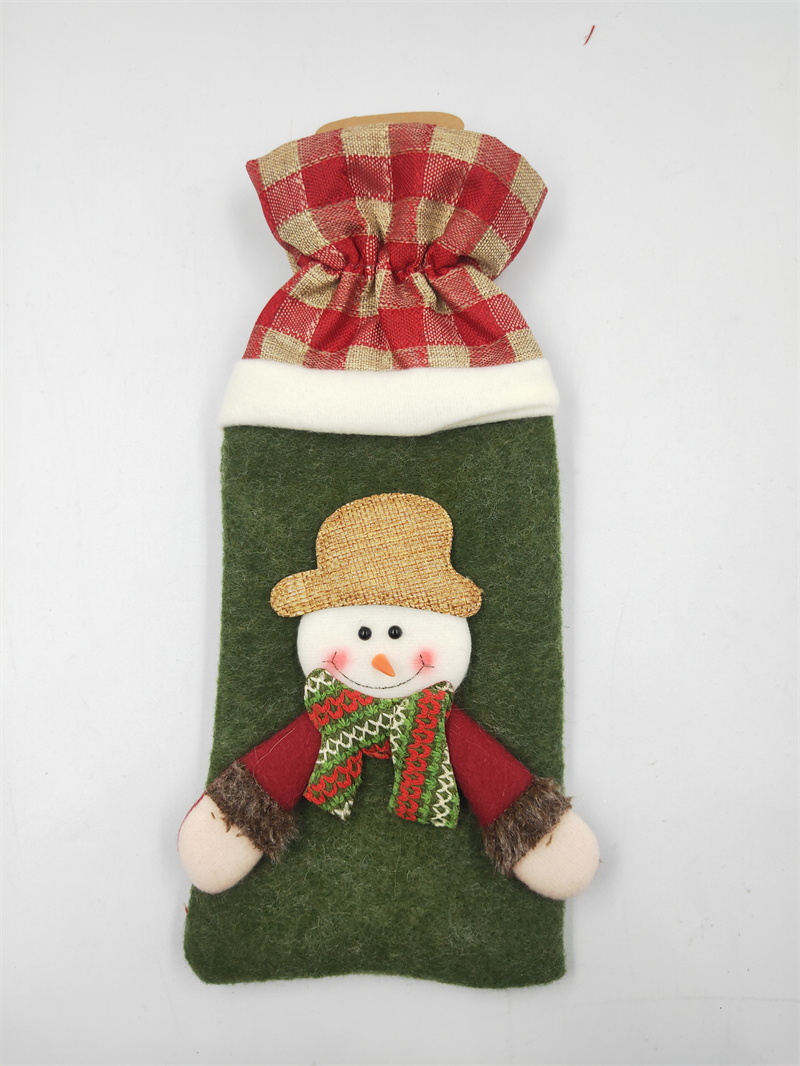 Cheung Chau Christmas Christmas New Party Supplies Christmas Decorations Christmas Faceless Old Man Snowman Red Wine Bag Christmas Wine Bottle Sleeve