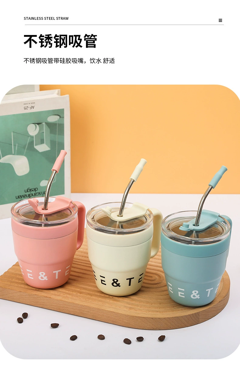 S98-YHSQ6002高颜值手柄吸管杯不锈钢咖啡杯保温杯水杯马克杯带盖详情图10