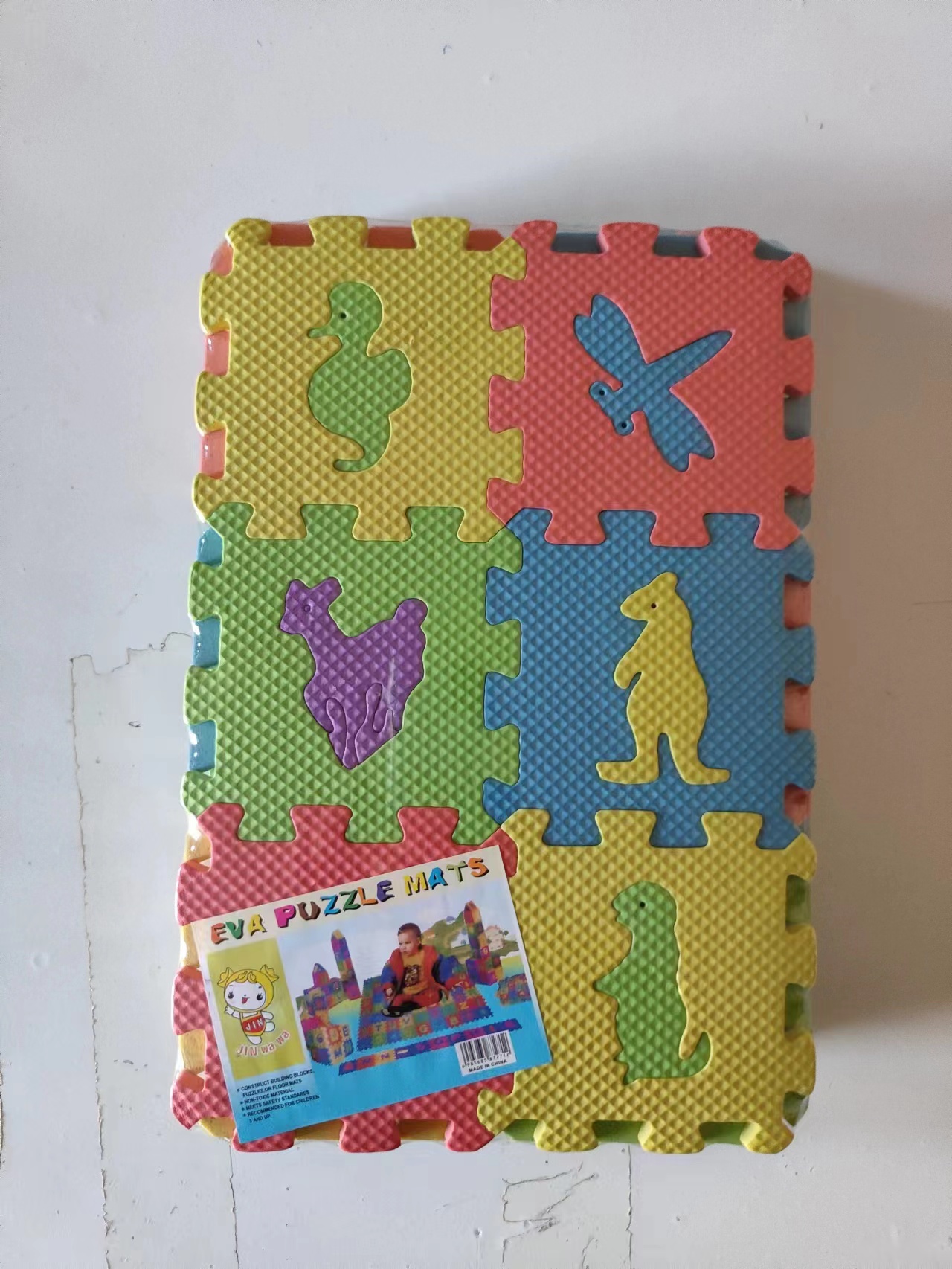 8mm thick small EVA puzzle floor MATS, 36 animal-themed foamed puzzle MATS, children's manual puzzle small floor MATS, children's educational cognitive toys, puzzle size 12*12CMCM thumbnail