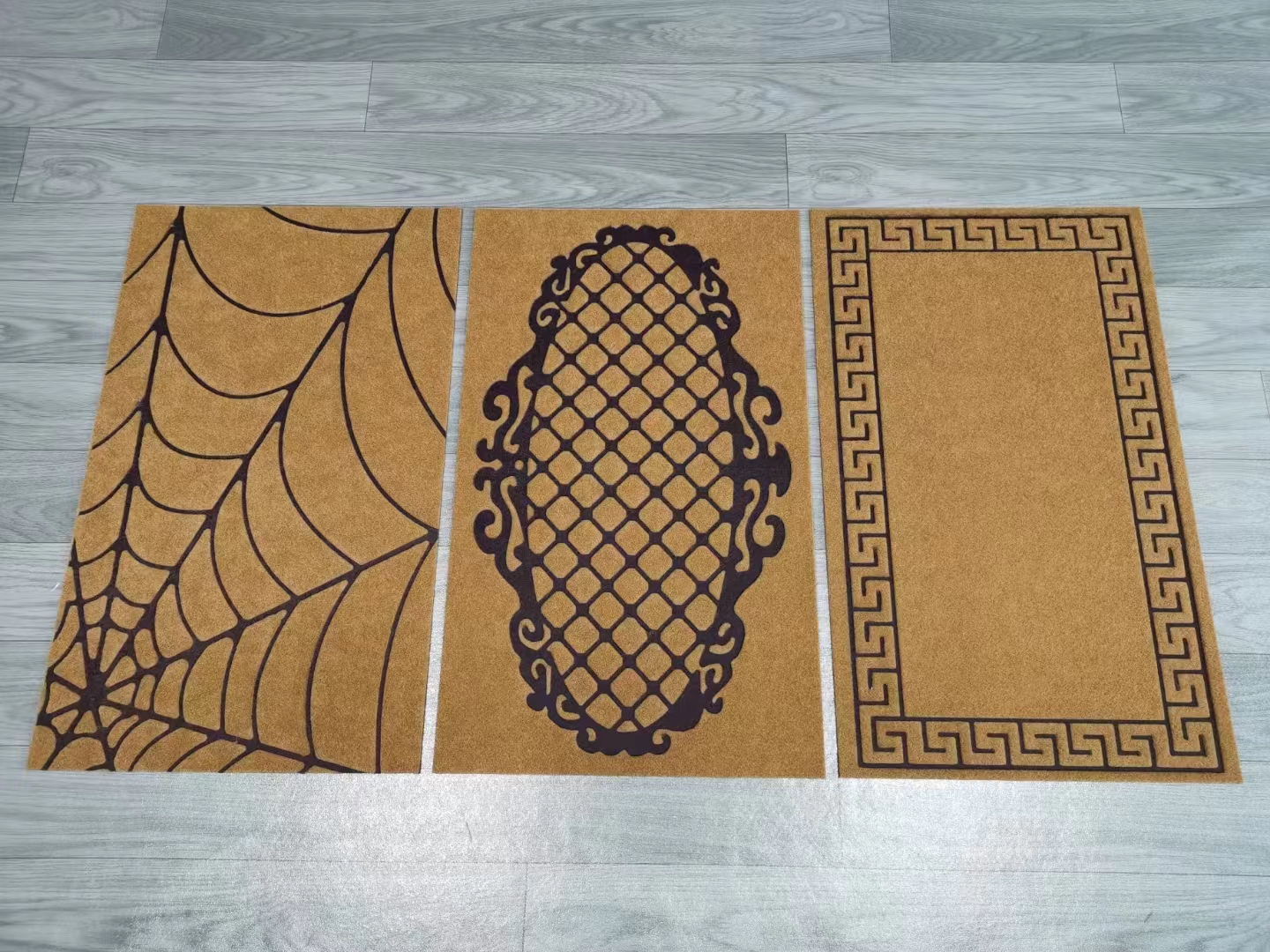 Thick PVC base thick-thread imitation coconut palm two-color embossed floor mat, rubbing mat, door mat, foot mat, indoor mat, household mat, and mud scraper mat, 6mm thick, 45*75CM in size, with multiple patterns to choose from full figure