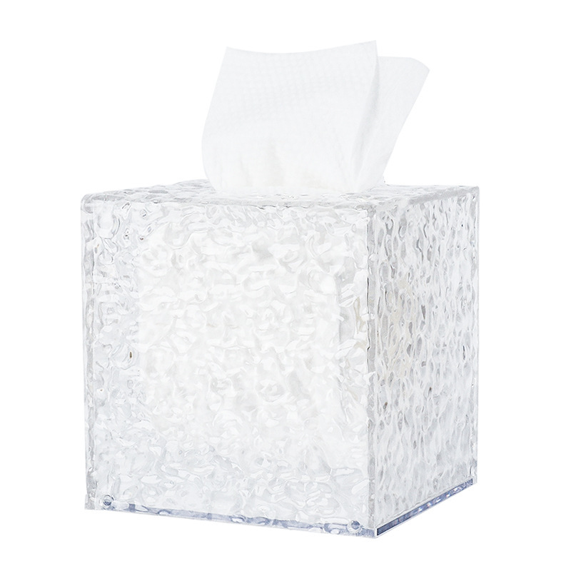 T38-W0046 High-end desktop tissue box, water ripple tissue box, bathroom wall-mounted tissue storage box, roll paper storage box Specification image