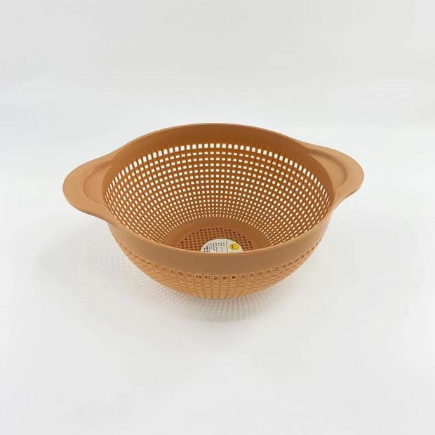 Y165-8275 Double-ear basket, round draining basket, household vegetable basket, fruit basket, washing basin, water sieve details Picture