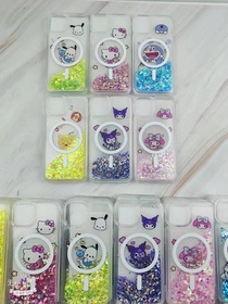 Transparent graphic quicksand phone case