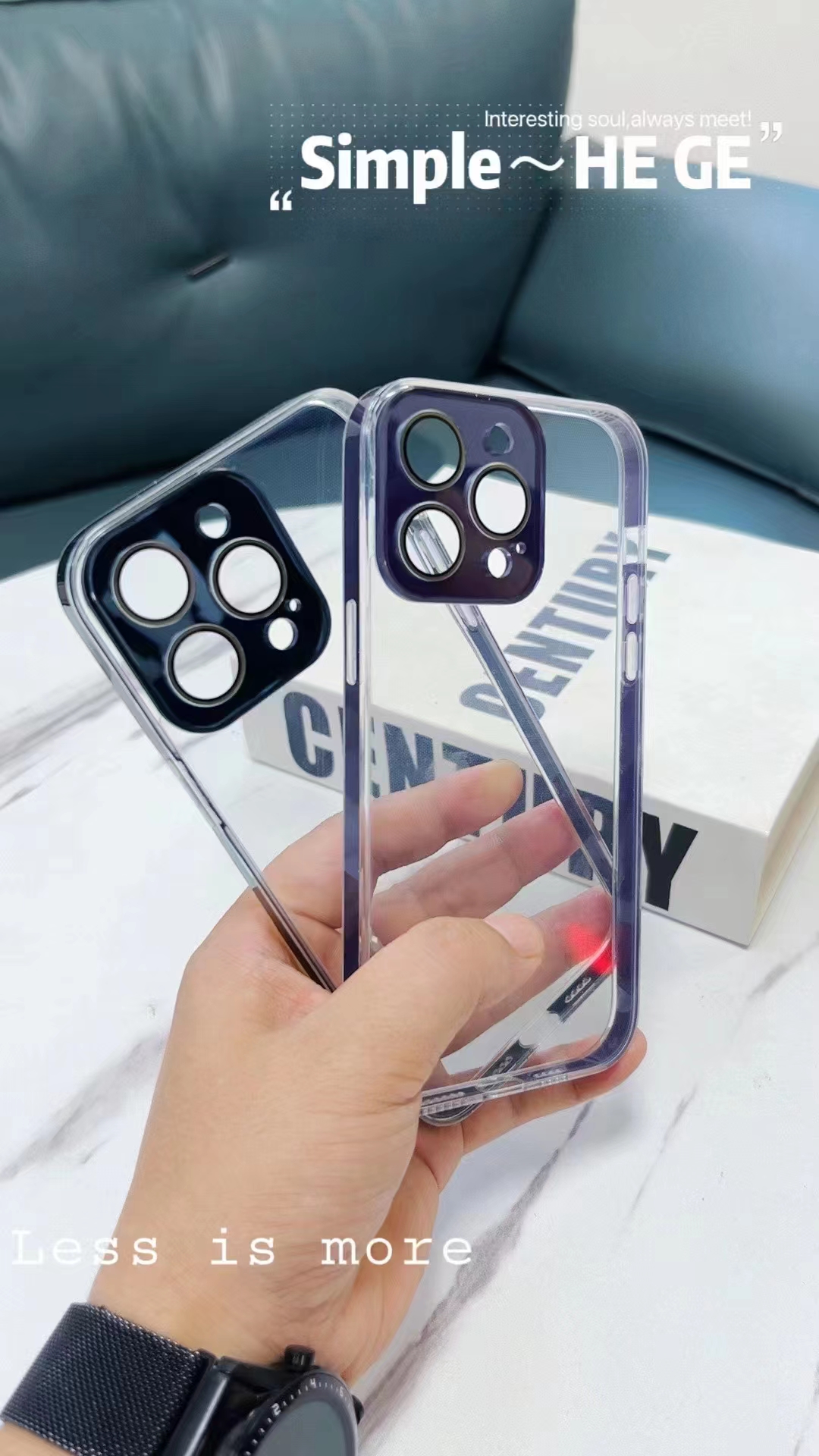 The crystal lens is fully covered with an acrylic phone case Item Picture