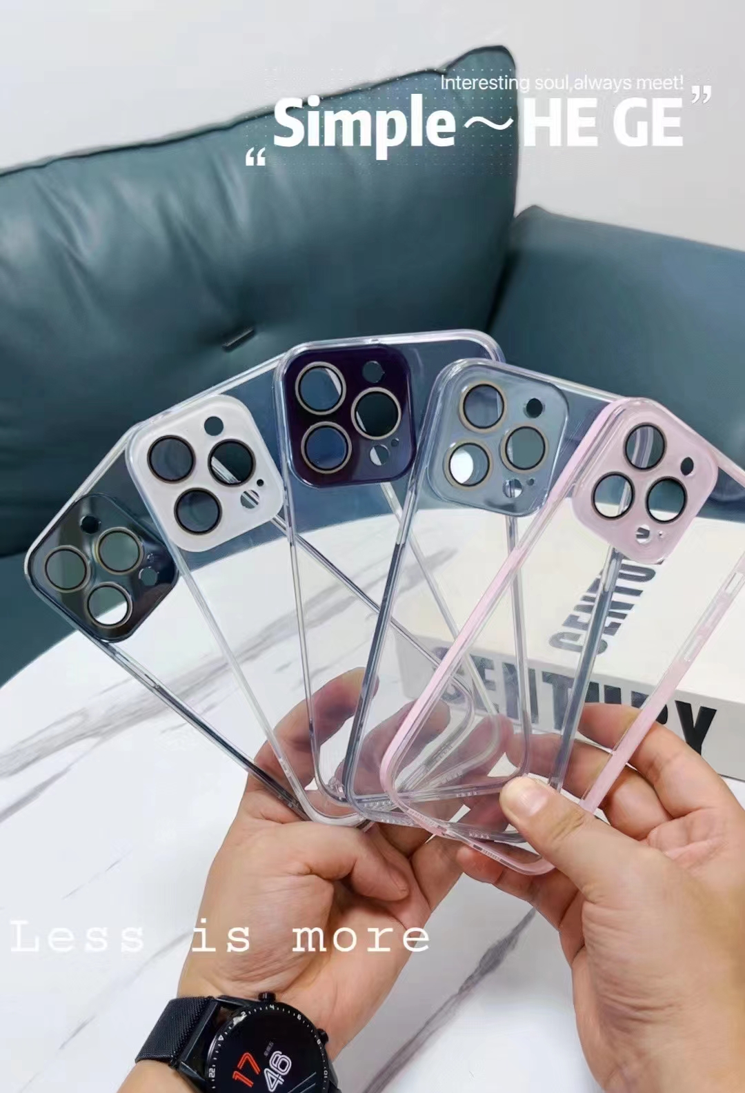 The crystal lens is fully covered with an acrylic phone case details Picture