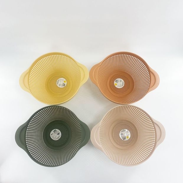 Y165-8275 Double-ear basket, round draining basket, household vegetable basket, fruit basket, washing basin, water sieve detail image 2