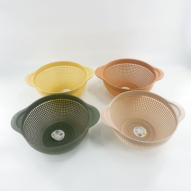 Y165-8275 Double-ear basket, round draining basket, household vegetable basket, fruit basket, washing basin, water sieve detail image 3
