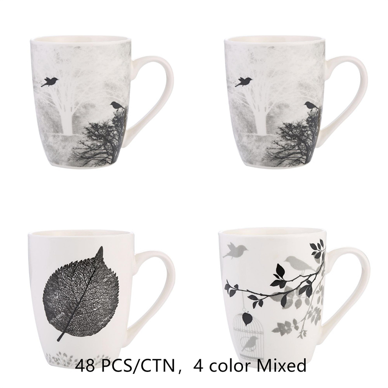 创意树叶系列新骨瓷陶瓷杯马克杯咖啡杯杯子水杯图