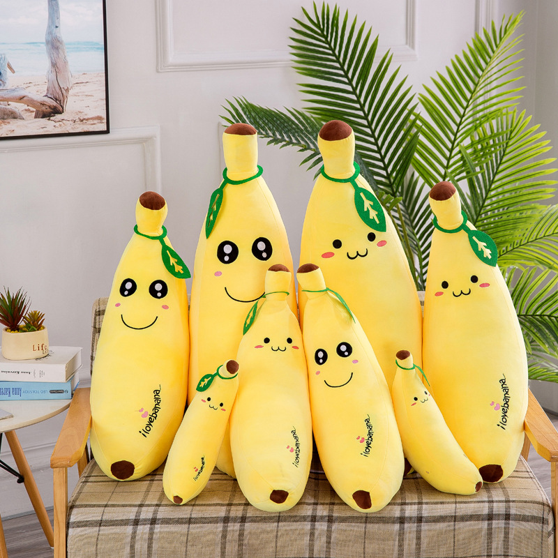 Cute banana plush toys, children's doll toys, fresh banana plush cartoon children's dolls