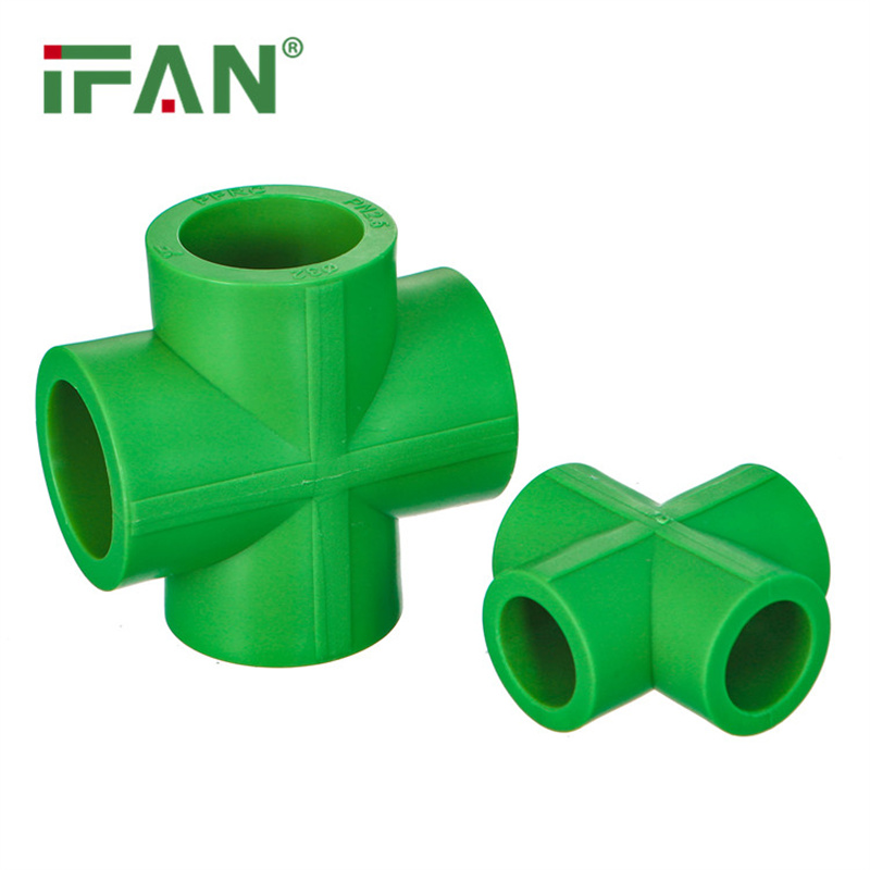 工厂批发价 IFAN PPR管件 绿色白色PPR 四通 尺寸20详情图1