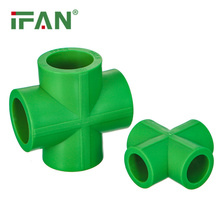 工厂批发价 IFAN PPR管件 绿色白色PPR 四通 尺寸20