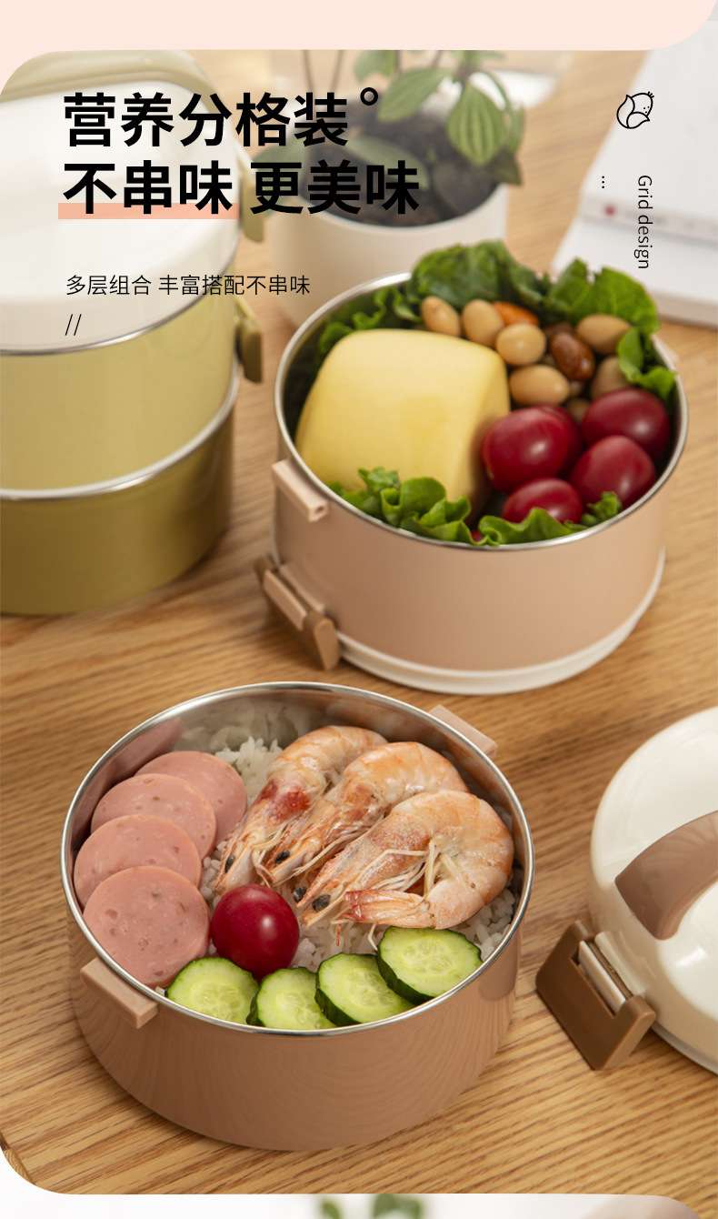 L59-993 food basket, large-capacity lunch box, multi-layer portable lunch box, student pot, heating, steaming, and rice bucket detail image 8