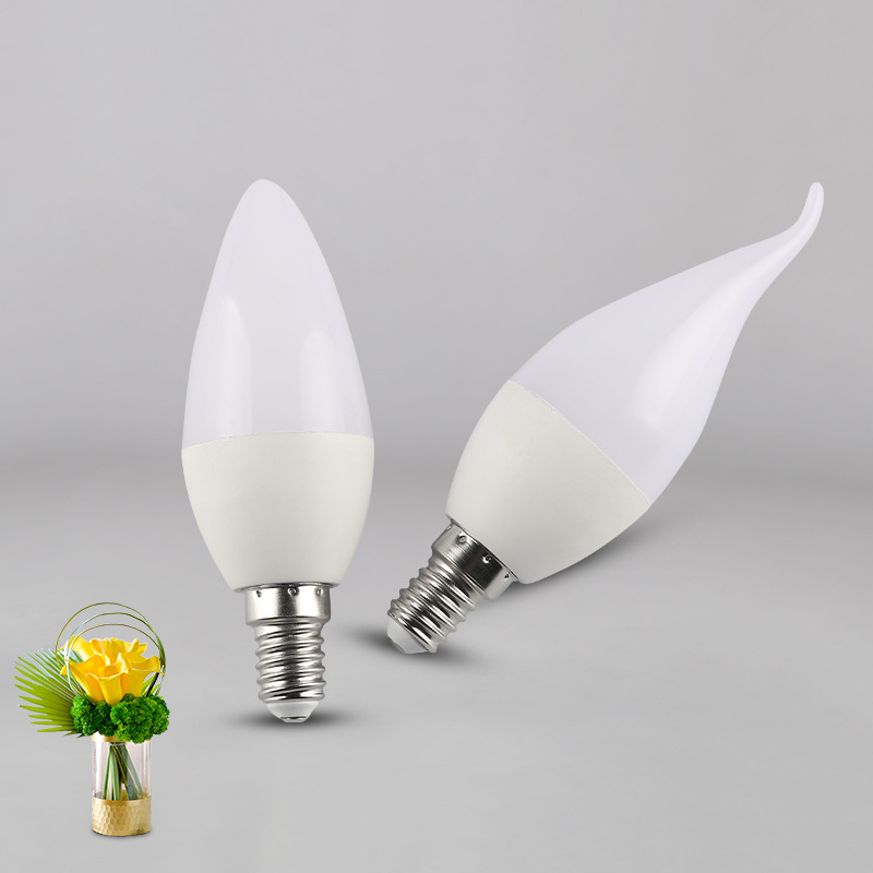 Factory Direct Sales Led Candle Bulb E14 Bulb Small Screw Super Bright Energy-Saving Bulb Pull Tail Bubble Tip Bubble Wholesale Specification drawing