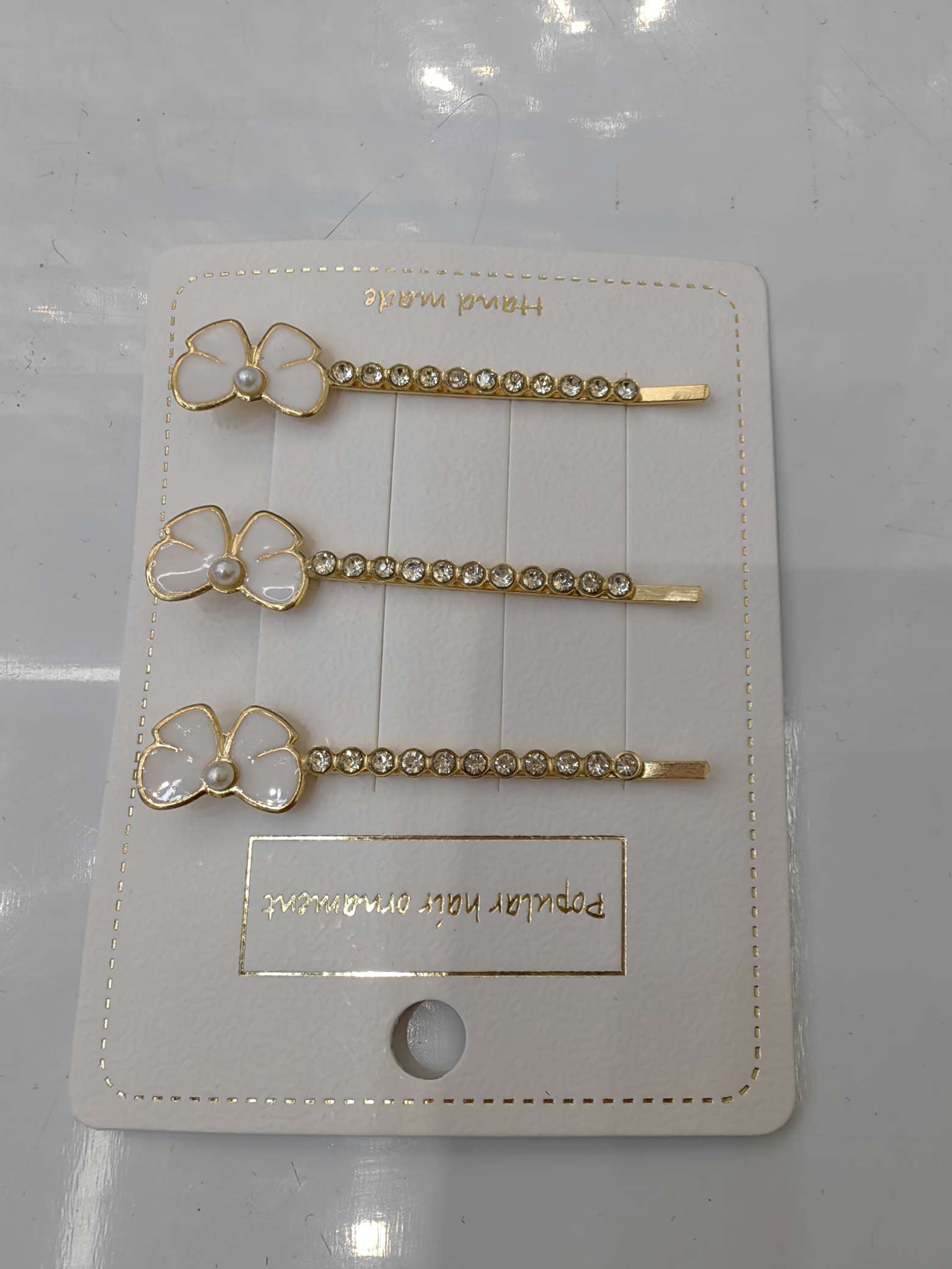 合金/合金发夹/大方合金发夹白底实物图