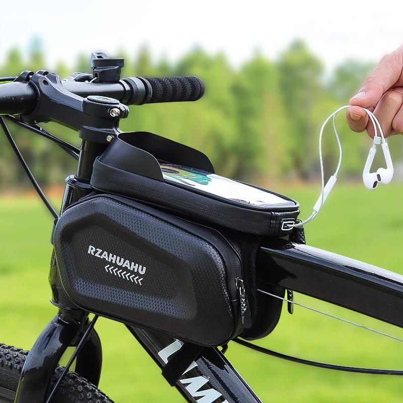464 Touch screen EVA hardshell bike upper tube bag Phone Touch screen Saddle bag Front girdle bag Front girdle bag Double side bag Bike straddle bag thumbnail