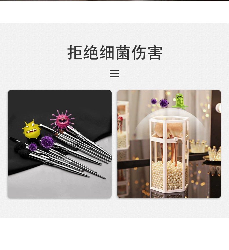 T38-W0152 Makeup brush storage holder, dust-proof cover, glass table, cosmetics and grooming box, light luxury ins style detail image 3