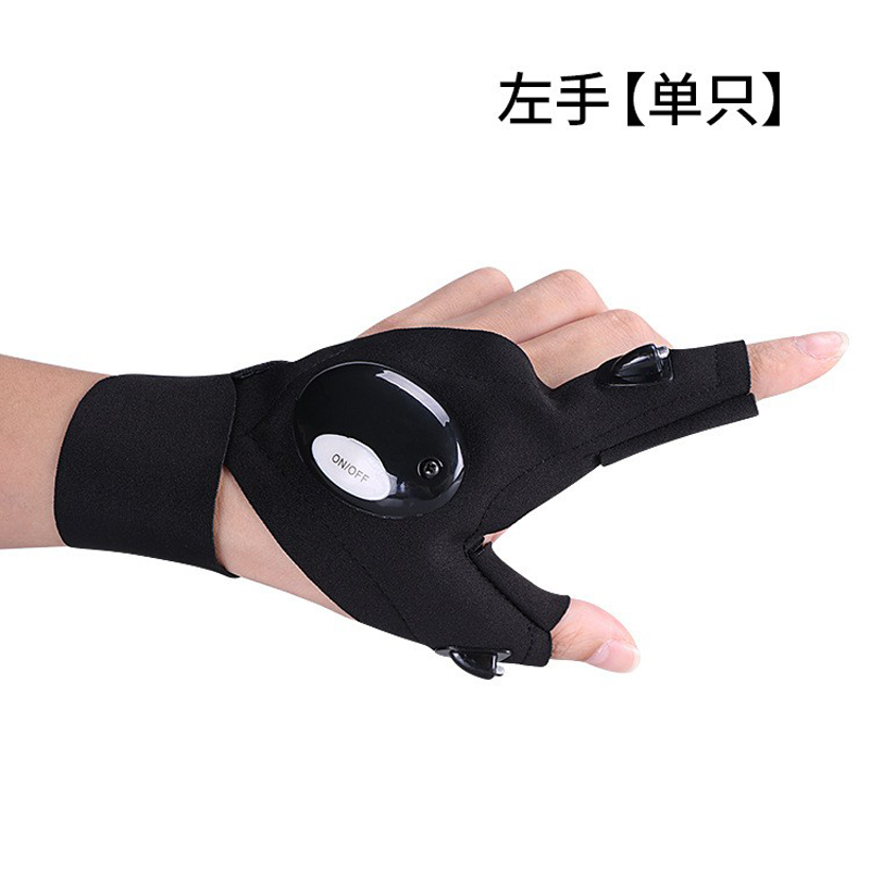230228 Fishing gloves with lights, night fishing and night running led light half-finger gloves, breathable outdoor lighting luminous gloves, finger light gloves details Picture