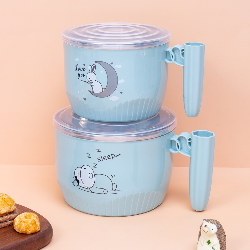L59-511 stainless steel tableware rice bowls, student cafeteria instant noodle bowls with LIDS, instant noodle cups, dormitory single lunch boxes Application Scenario