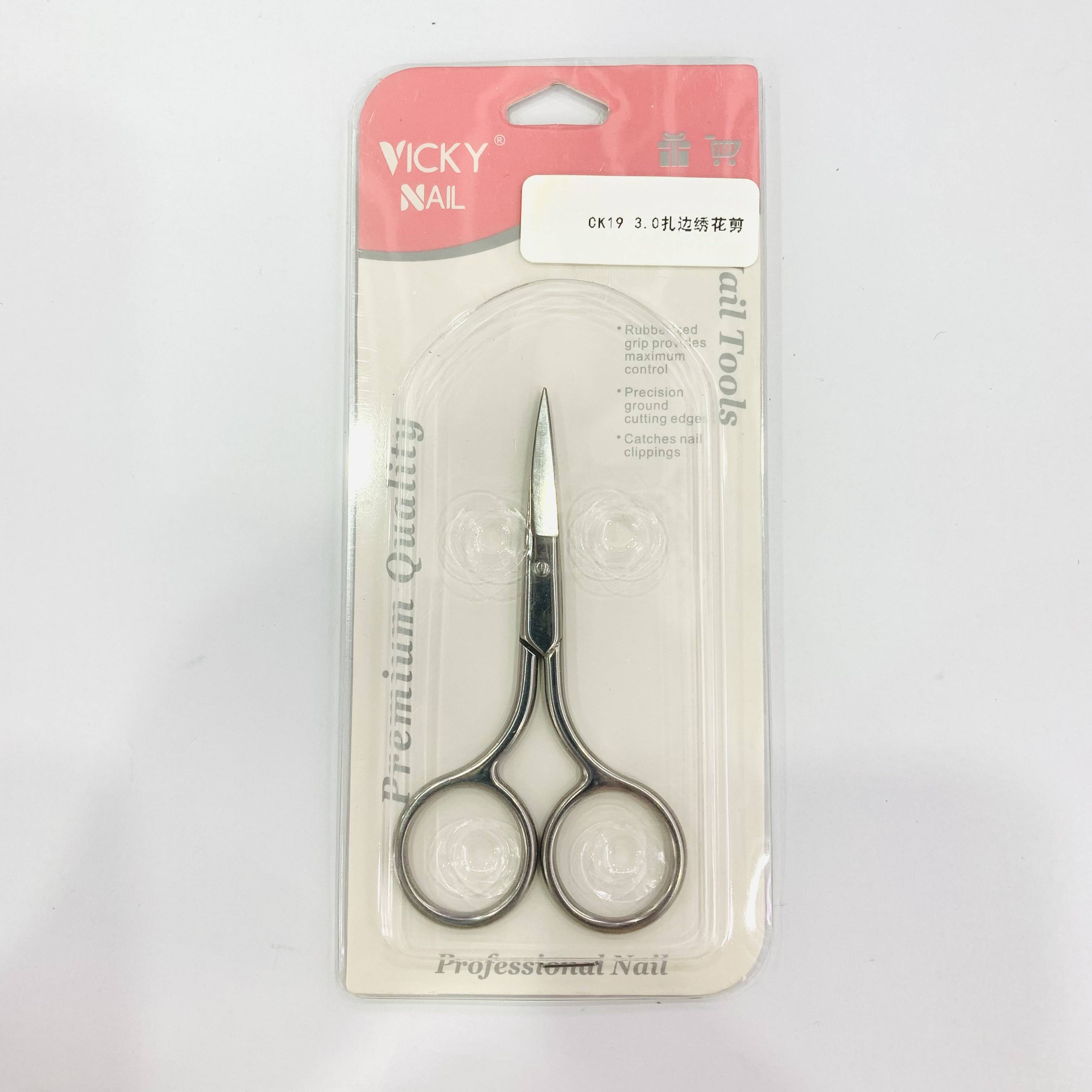 CK19 3.0 Lace embroidery stainless steel eyebrow cutting eyebrow trimming scissors Manicure tool