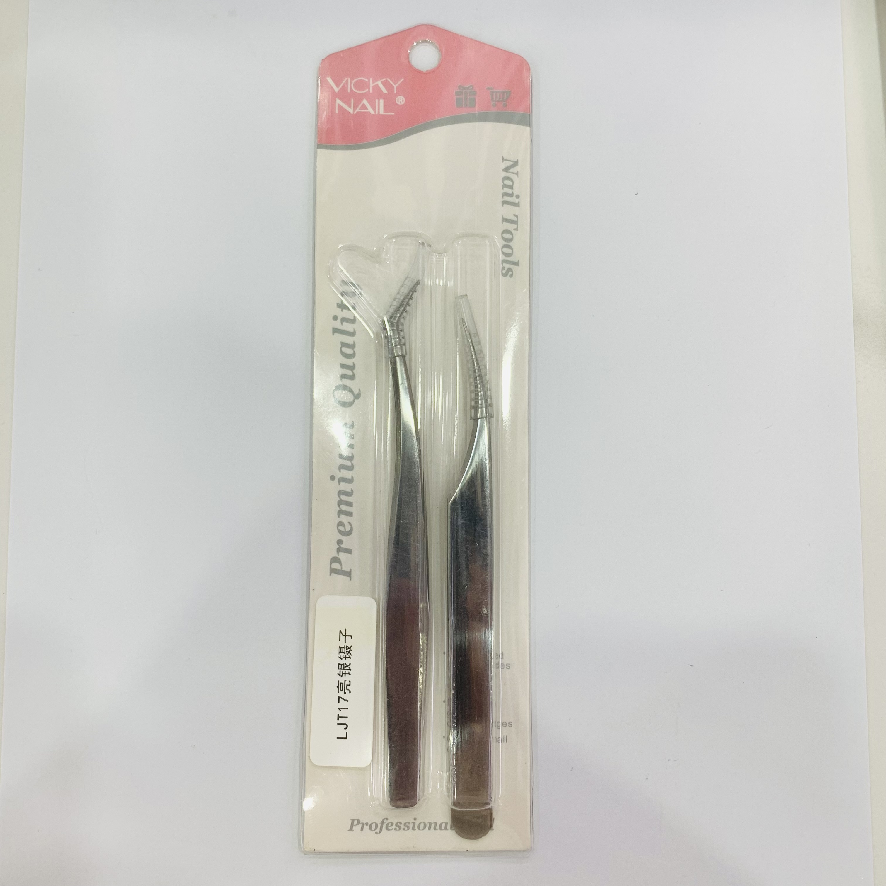 LJT17 Bright Silver Tweezers Beak Clip Dolphin Clip Nail Nail Sticker Drill eyelash Nail Manicure tool