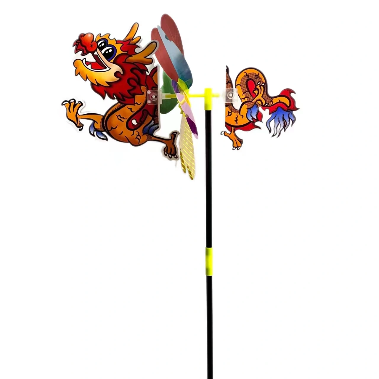 New cartoon animal three-dimensional seven-color sequined tail windmills, children's outdoor toys, festival gifts, park stalls detail image 3