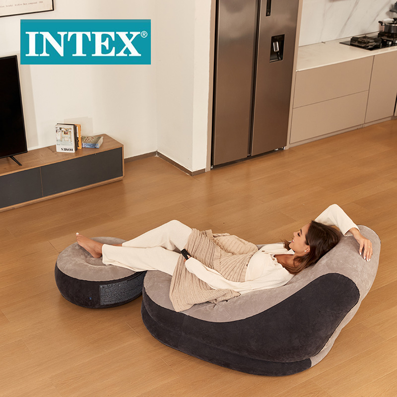 INTEX68564创意充气沙发户外懒人家居座椅 野营沙滩椅脚凳两件套详情图5