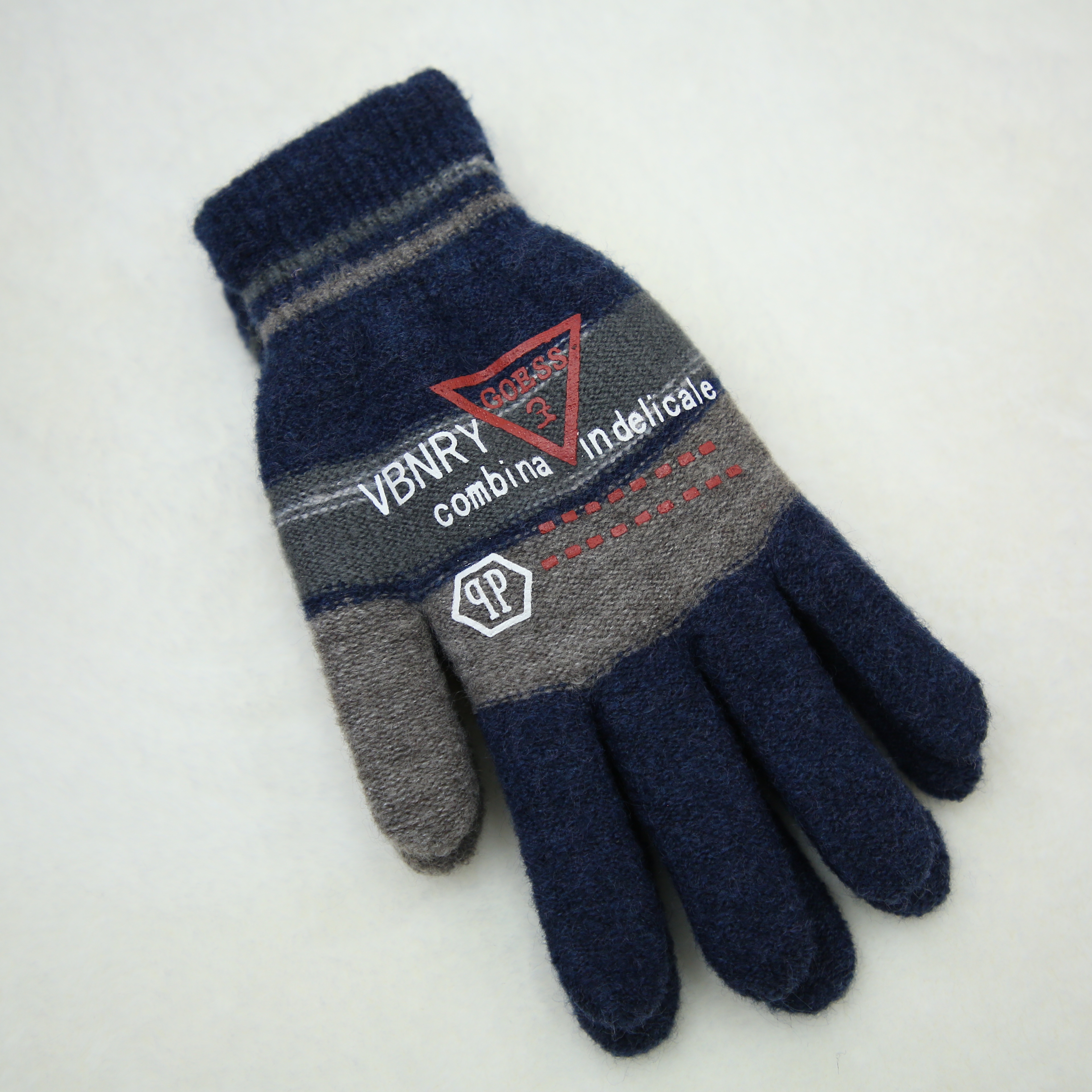 Men's and women's winter fleece, thickened, cold-proof, cycling and warm woolen mohair knitted gloves Item Picture