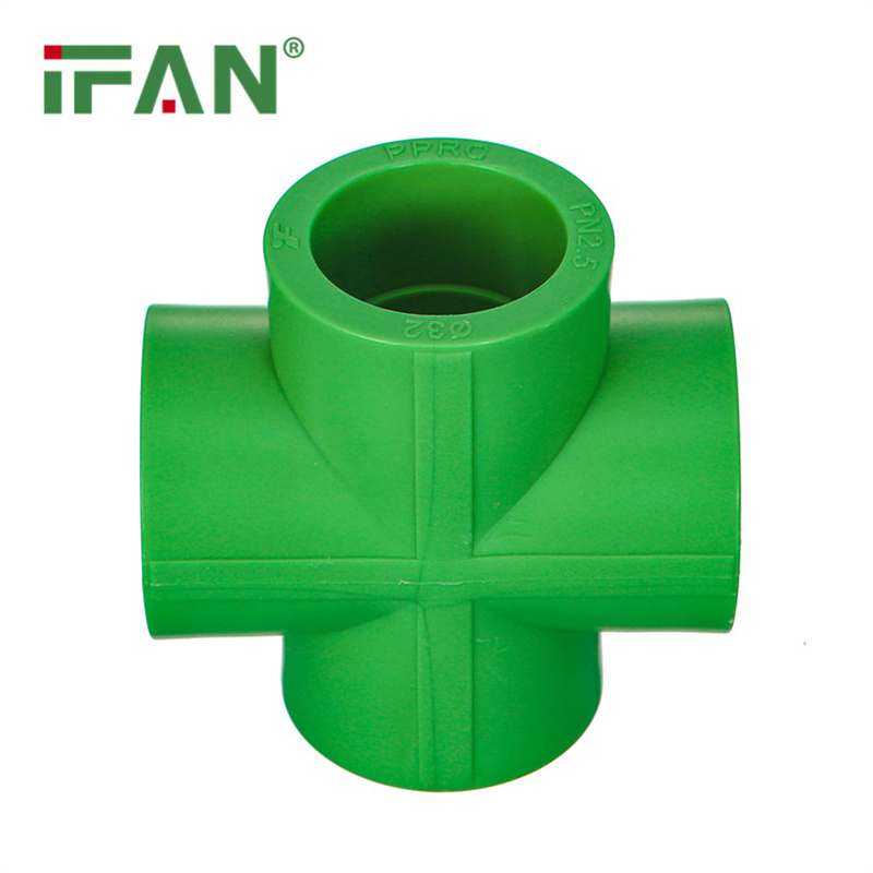 工厂批发价 IFAN PPR管件 绿色白色PPR 四通 尺寸32详情图3
