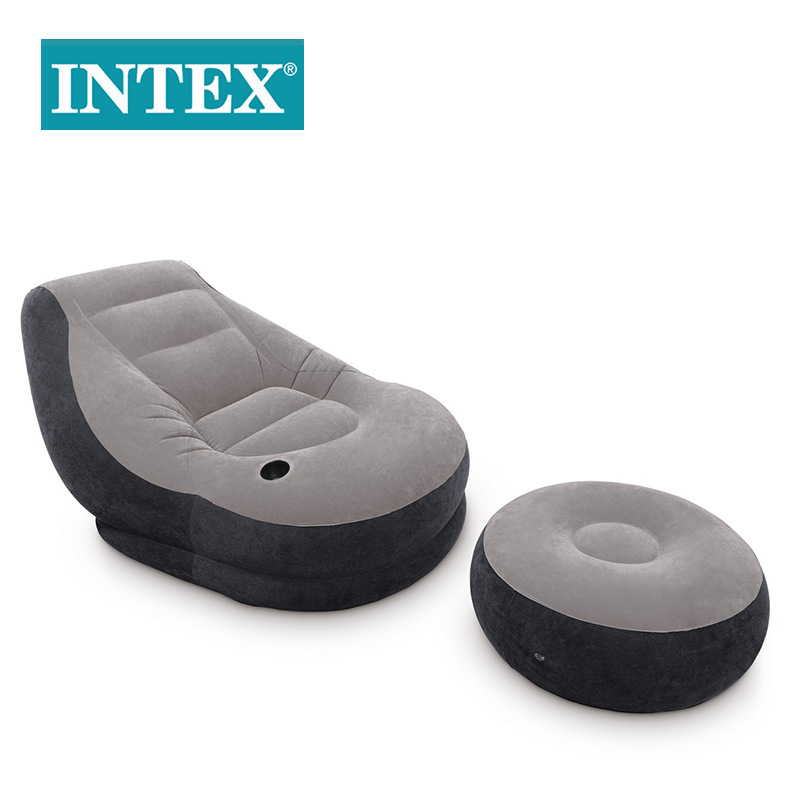 INTEX68564创意充气沙发户外懒人家居座椅 野营沙滩椅脚凳两件套详情图4