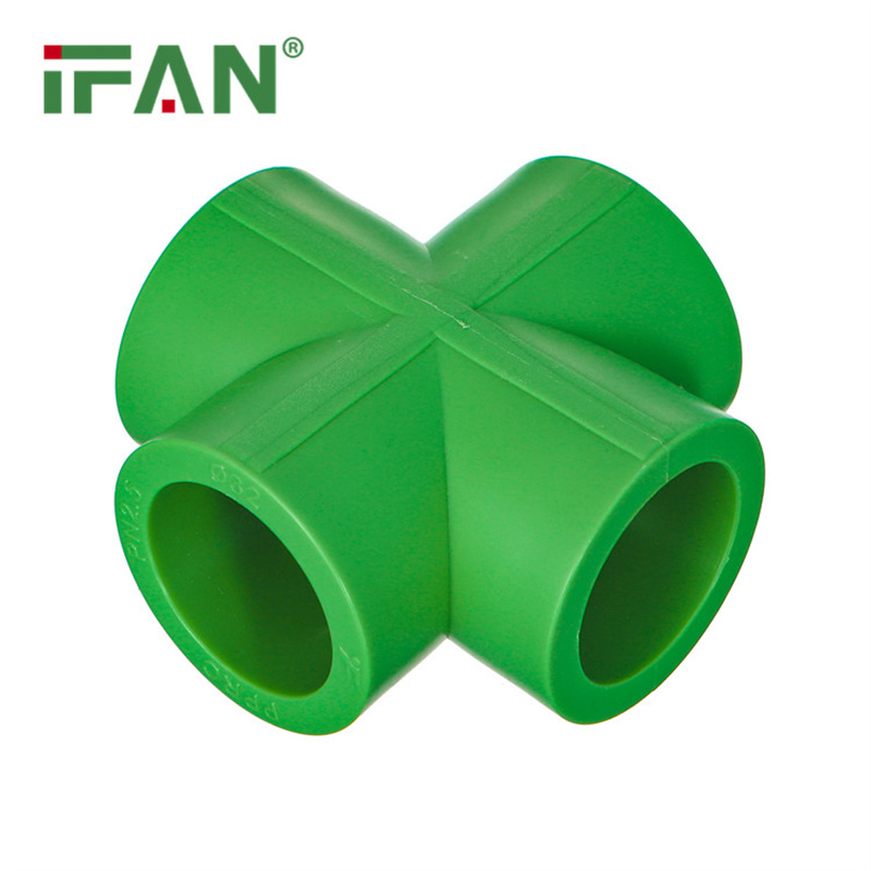 工厂批发价 IFAN PPR管件 绿色白色PPR 四通 尺寸32详情图5