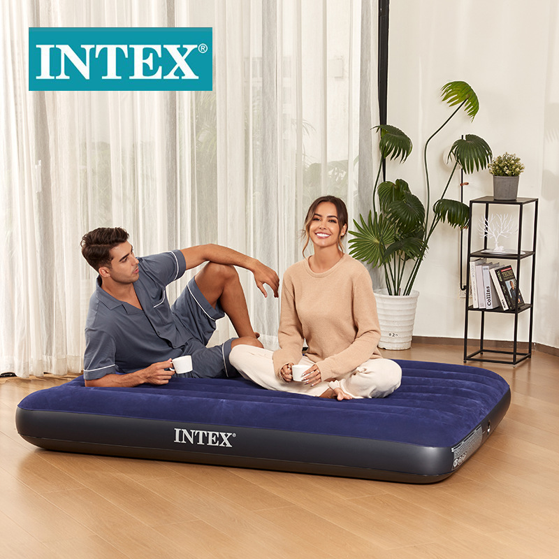 Custom-made and wholesale of INTEX64758 outdoor camping mattress, flocking thread, PVC car inflatable bed Item Picture