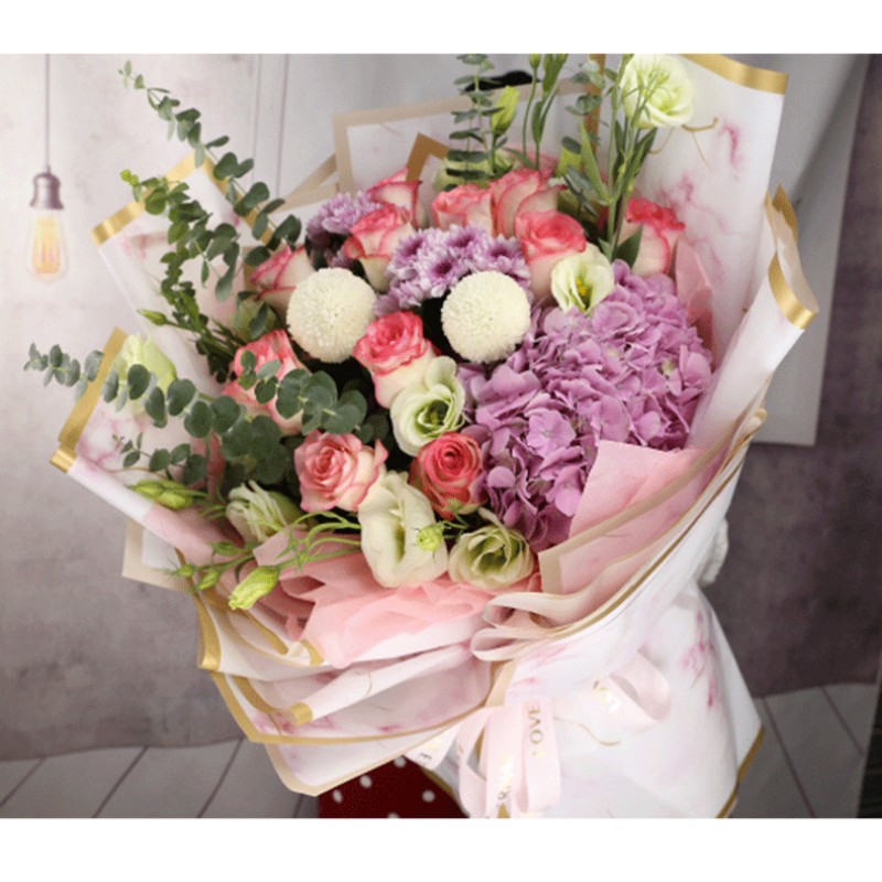 Norsa Paper Hansu Paper Phnom Penh Marble Mother's Day Tanabata Valentine's Day Hot Foil Paper Flower Packaging Flower Gift Box Gift Flower Shop Package Paper details Picture