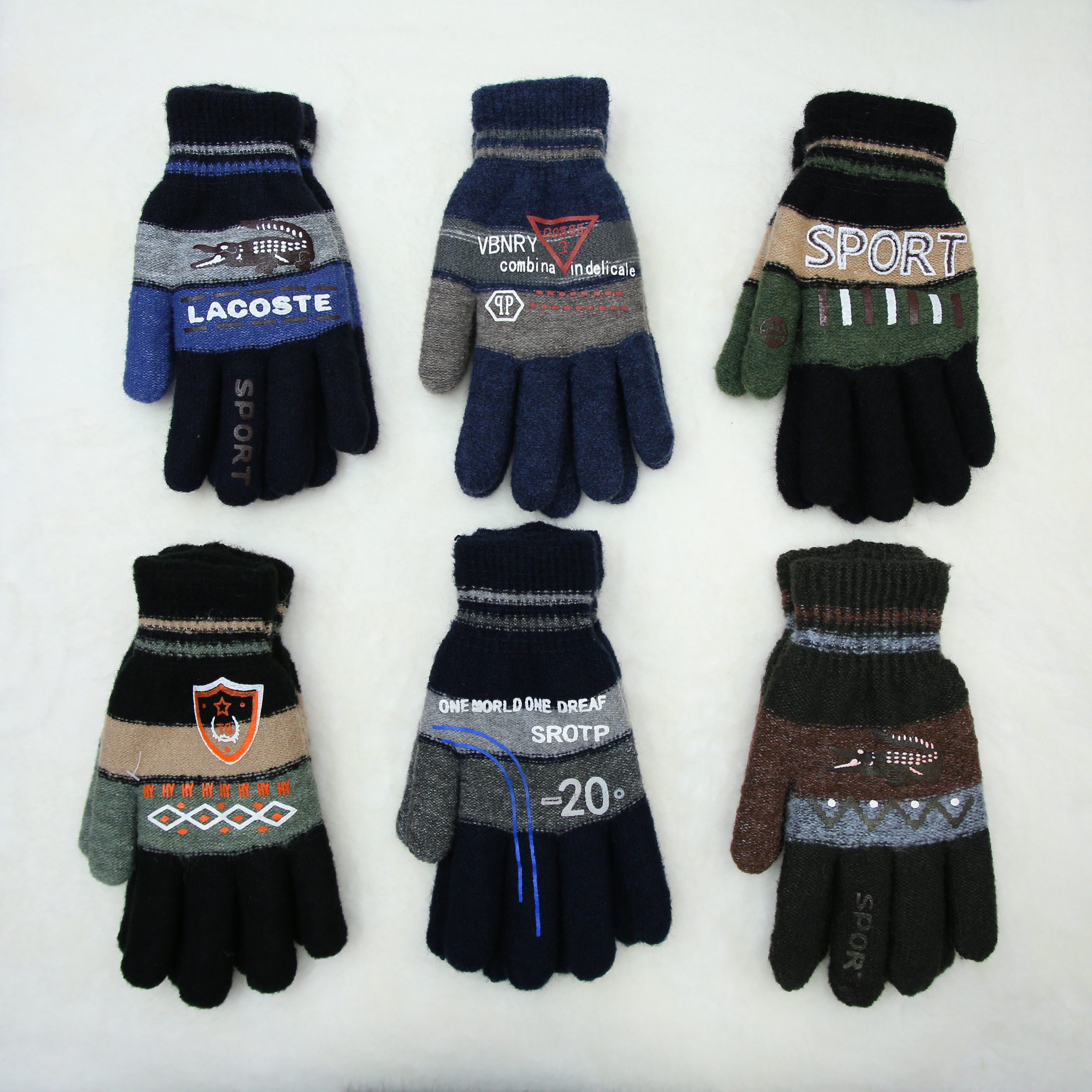 Men's and women's winter fleece, thickened, cold-proof, cycling and warm woolen mohair knitted gloves