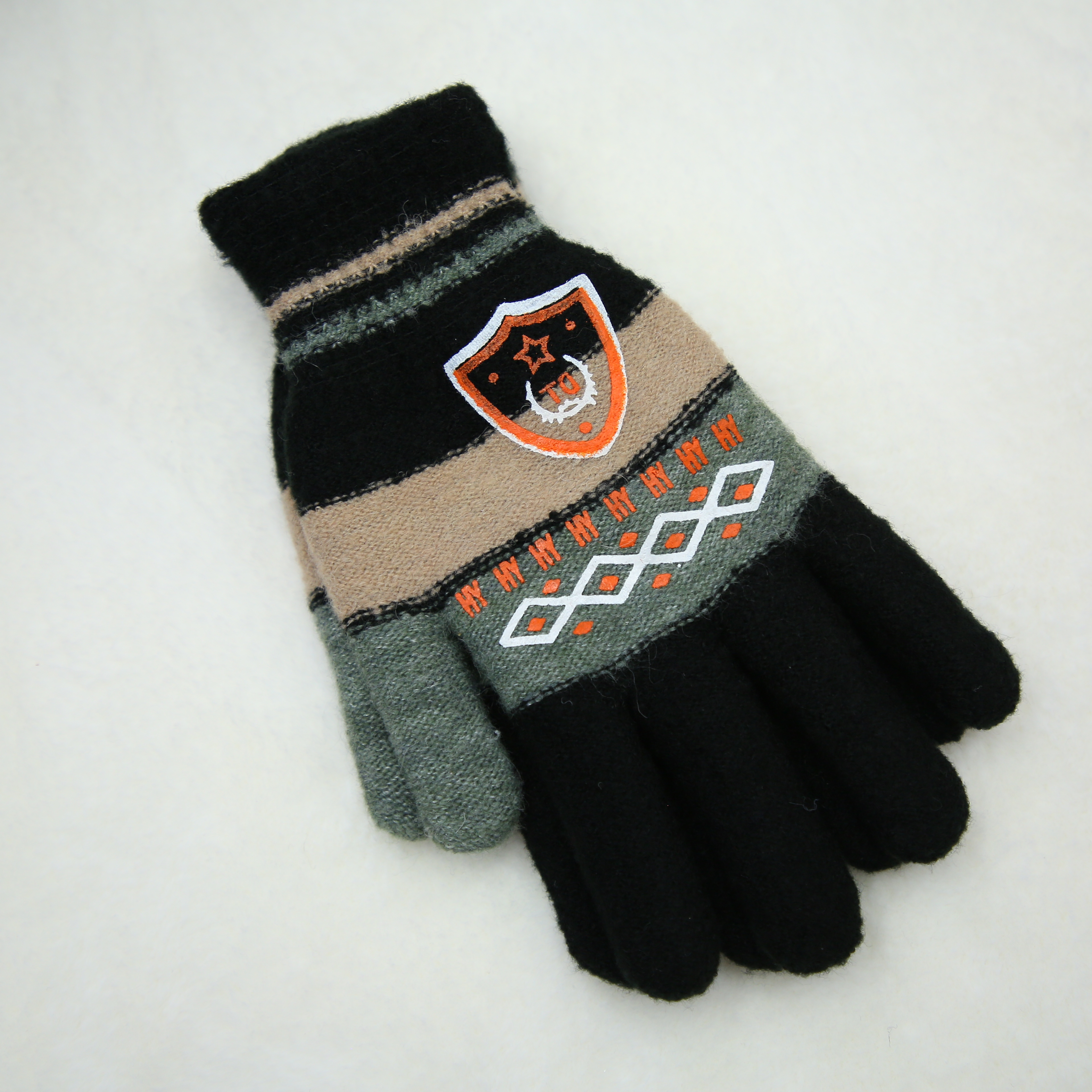 Men's and women's winter fleece, thickened, cold-proof, cycling and warm woolen mohair knitted gloves Specification image