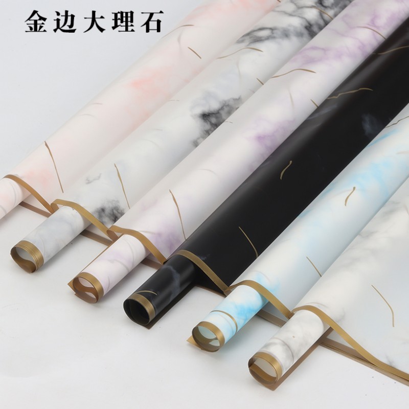 Norsa Paper Hansu Paper Phnom Penh Marble Mother's Day Tanabata Valentine's Day Hot Foil Paper Flower Packaging Flower Gift Box Gift Flower Shop Package Paper Specification drawing