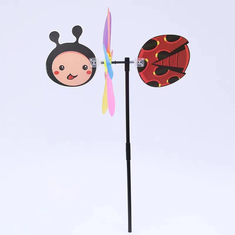 New cartoon animal three-dimensional seven-color sequined tail windmills, children's outdoor toys, festival gifts, park stalls detail image 4