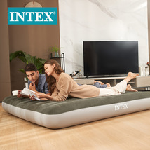 INTEX64109绿色加大双人植绒线拉充气床垫野营车载气垫床批发