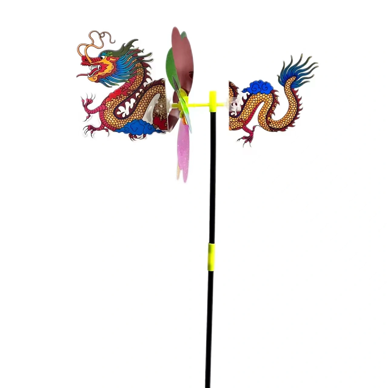 New cartoon animal three-dimensional seven-color sequined tail windmills, children's outdoor toys, festival gifts, park stalls detail image 2