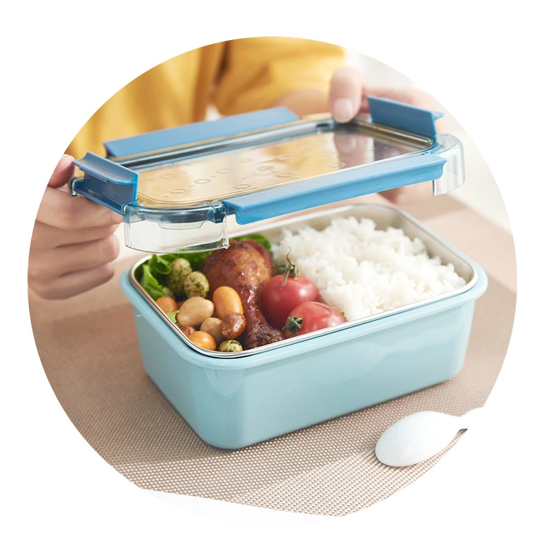 L59-2311 food-grade stainless steel insulated box with lid, portable and water-filled lunch box, student lunch box detail image 9