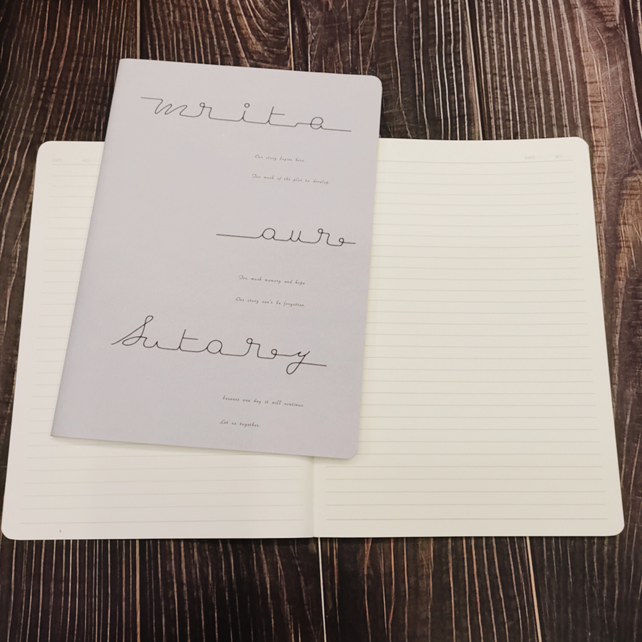 A4 sewing soft surface copy of college students' notebooks, exercise books, homework, students sewing Our Story 2 customized Specification image