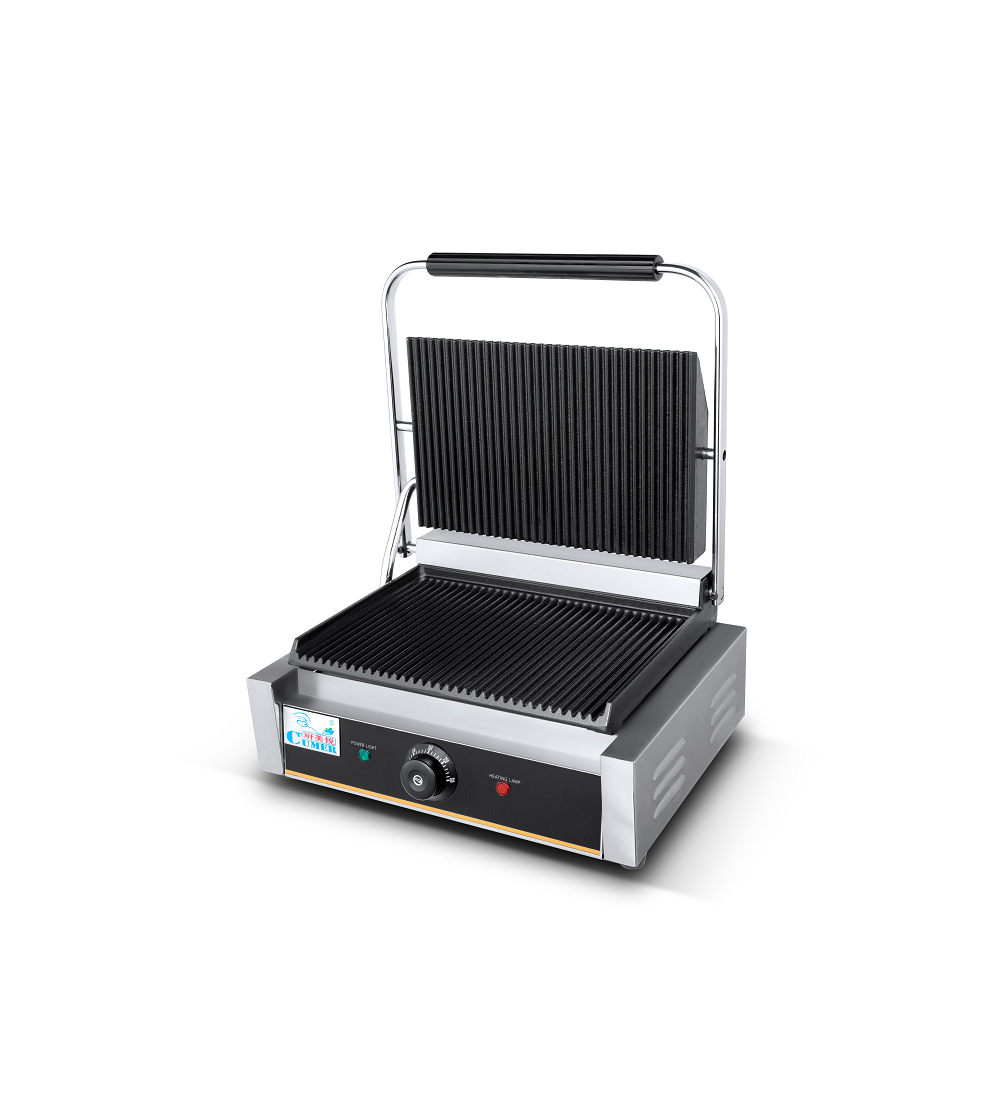 DF68075 Single-head voltage grill, electric single-pressure plate, full-pit striped electric grill, teppanyaki, hand-grabbed pancake grill, steak equipment, DF TRADING HOUSE Specification image