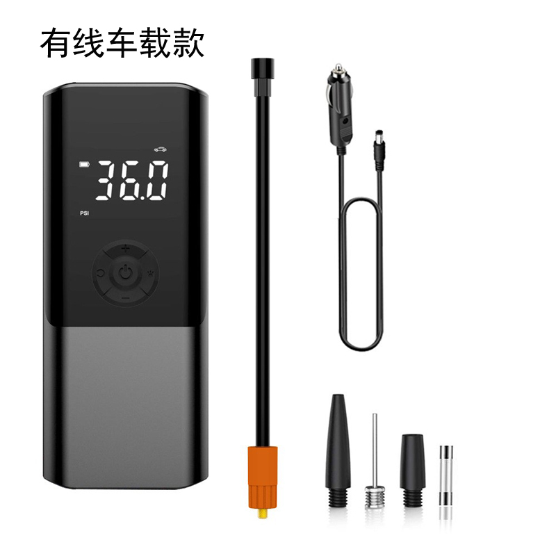 3690 car electric air pump, electric air pump, portable mini electric bicycle, tire air pump, air pump, handheld wireless charging, digital display car air pump details Picture