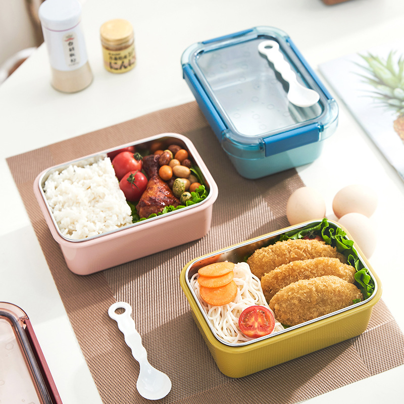 L59-2311 food-grade stainless steel insulated box with lid, portable and water-filled lunch box, student lunch box Item Picture