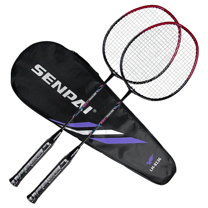 铁一体羽拍/铁合金双拍白底实物图