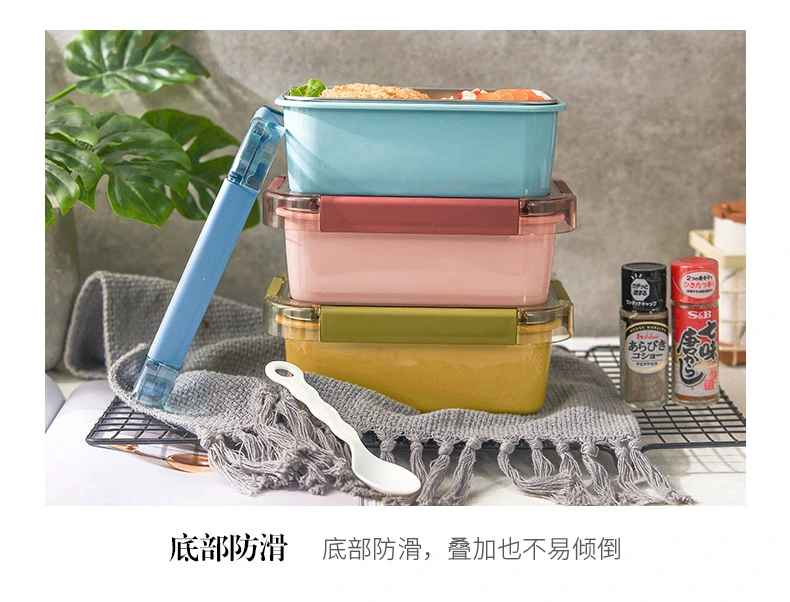 L59-2311 food-grade stainless steel insulated box with lid, portable and water-filled lunch box, student lunch box detail image 7