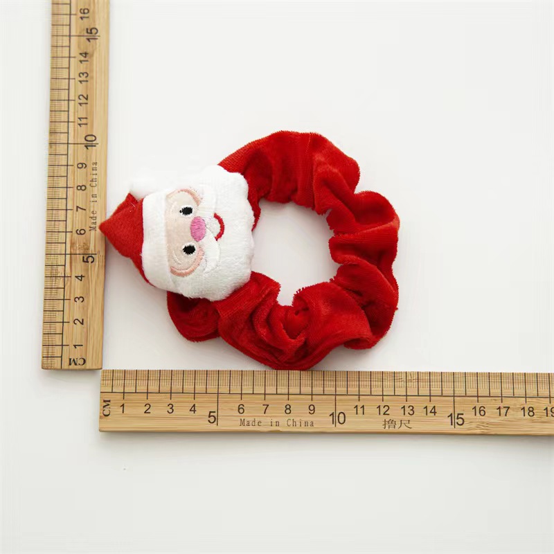 Christmas cartoon large intestine ring, plush hair ring, plush hair accessory, head accessories, European and American Binhan accessories 666 Specification image