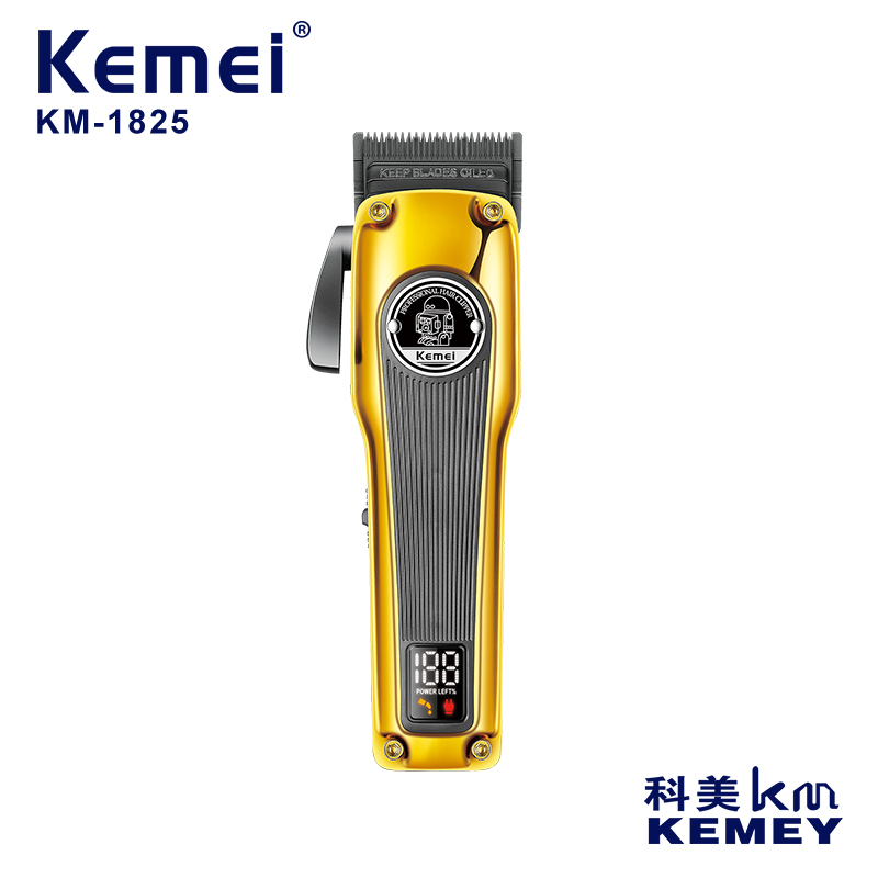 科美/KEMEI跨境无刷电机电推子理发剪专业油头雕刻液晶数显理发器